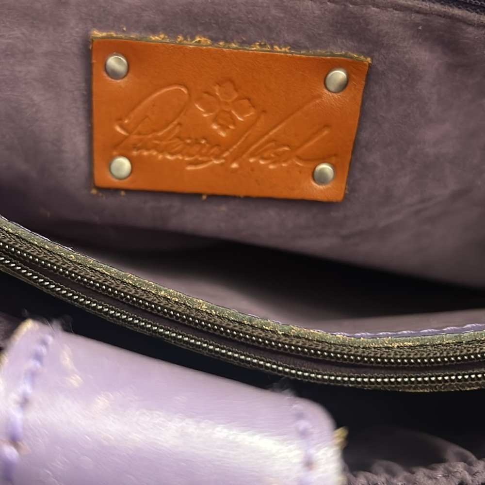 PATRICIA NASH Adeline Amethyst Leather Cutout Tooled Tote Handbag Gorgeous! - Picture 8 of 8